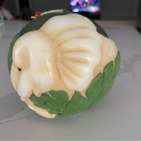 Vintage Elephant Candle chinoiserie green 7 palms - Picture 3 of 10